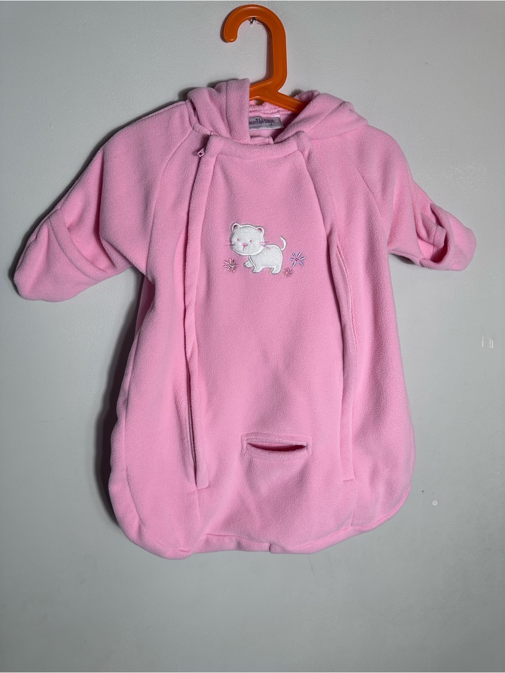 Y2K Pink Hooded baby bunting Fleece Suit